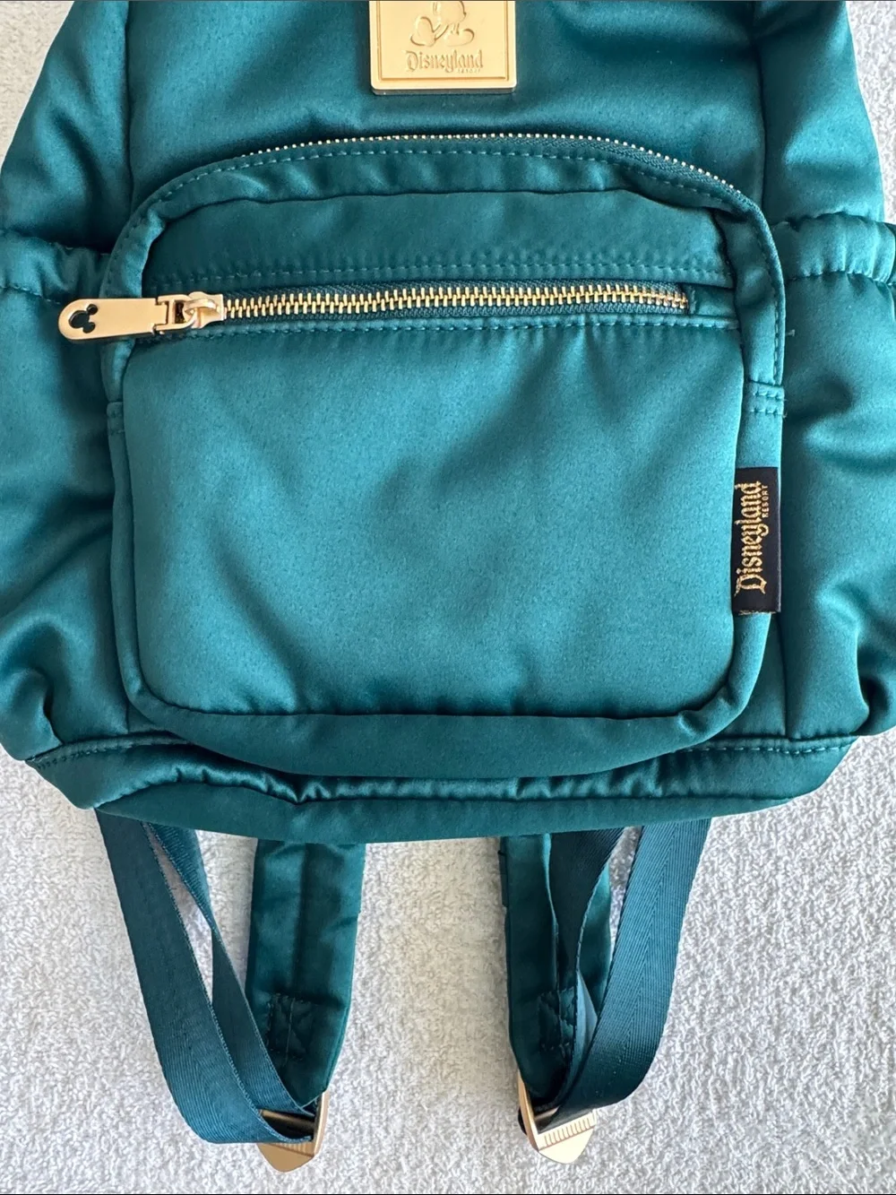 Disney Disneyland Resort Teal Mini Backpack with Gold Accents